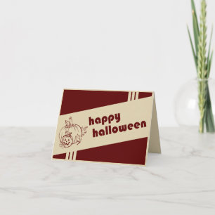 Carte rétro halloween heureux