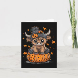 Carte Rétro Halloween Highland Cow Moo I Moy Boo Fall P