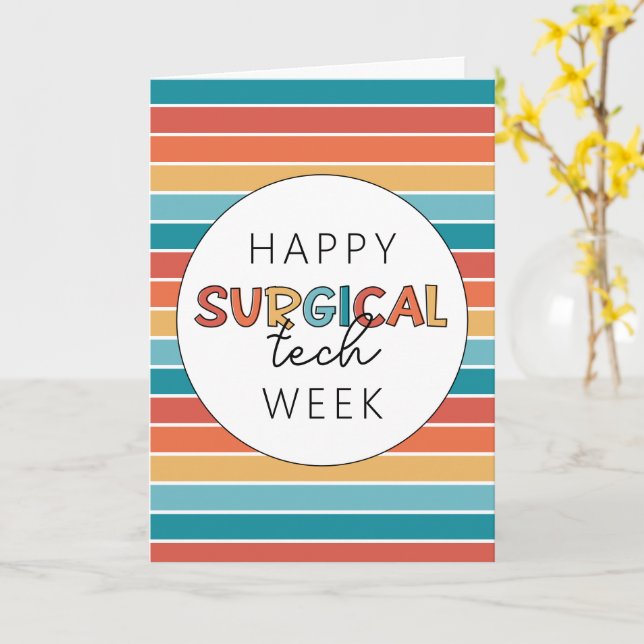 Carte Retro Happy Surgy Tech Week (Fleur jaune)