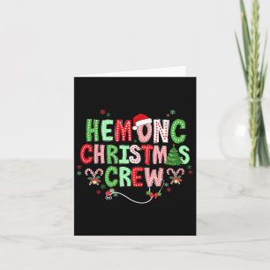 Carte Rétro Hemonc Noël Hématologie de l'équipage Oncolo
