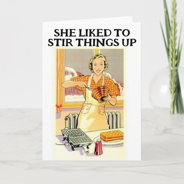 CARTE RETRO HOUSEWIFE FUNNY BIRTHDAY GREETING CARDS (Devant)