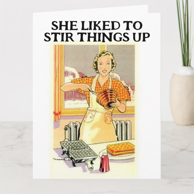 CARTE RETRO HOUSEWIFE FUNNY BIRTHDAY GREETING CARDS (Devant)