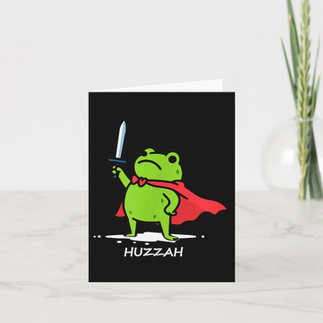 Carte Retro Huzzah Frog Knight Funny Sword Meme Quote Me (Devant)