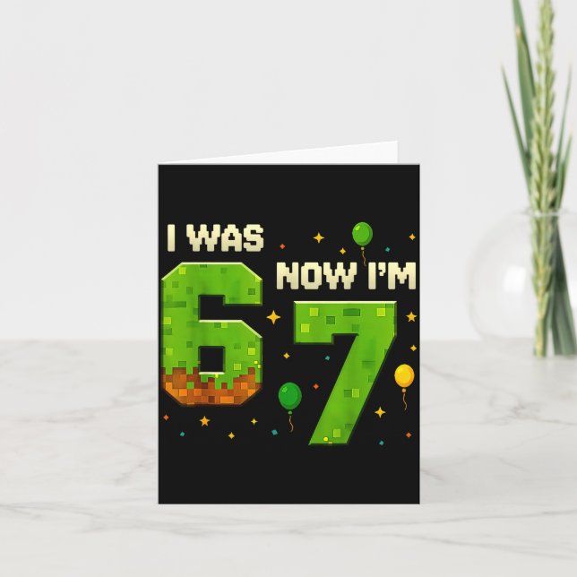 Carte Retro I Was 6 Now I'm 7 Birthday Gift For Boys Kid (Devant)
