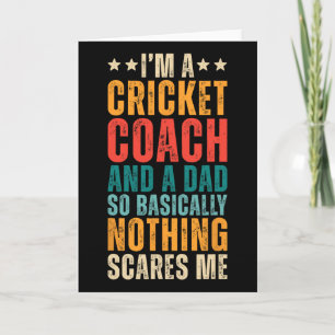 Carte Rétro Je Suis Un Entraîneur De Cricket Et Papa Drô