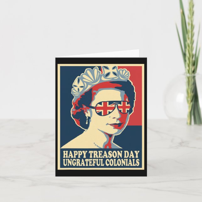 Carte Retro Joyeuse Journée de la trahison 4 juillet col (Devant)