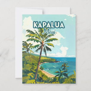 Carte Rétro Kapalua Maui Hawaii Bay Beach Vacances