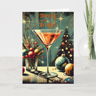 Carte Retro les années 50 Merry & Bright Christmas Marti