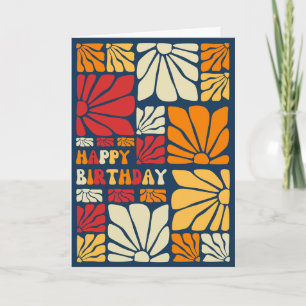 Carte Retro les années 70 Hippie Fleur Super Fleur Fleur