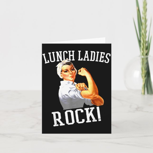 Carte Retro Lunch Ladies Rock Cafeteria Worker Funny Lun (Devant)