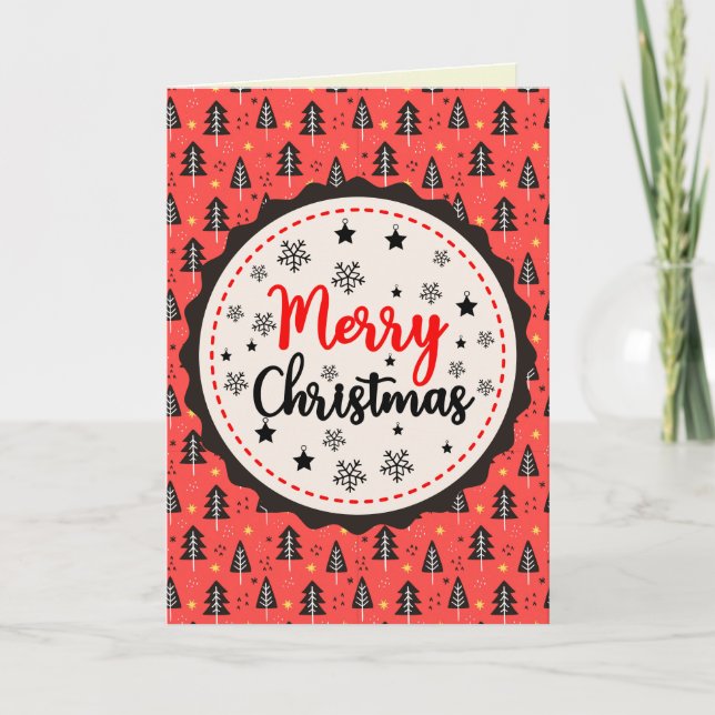 Carte Retro Merry Christmas Card (Devant)
