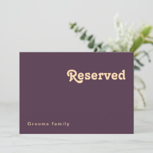 Carte Rétro moderne   Symbole réservé pourpre foncé