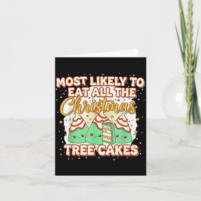 Carte Retro Most Likely To Eat All The Christmas Tree Ca (Devant)