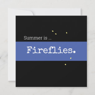 Carte Retro Night Sky Blue été est Fireflies Stripe