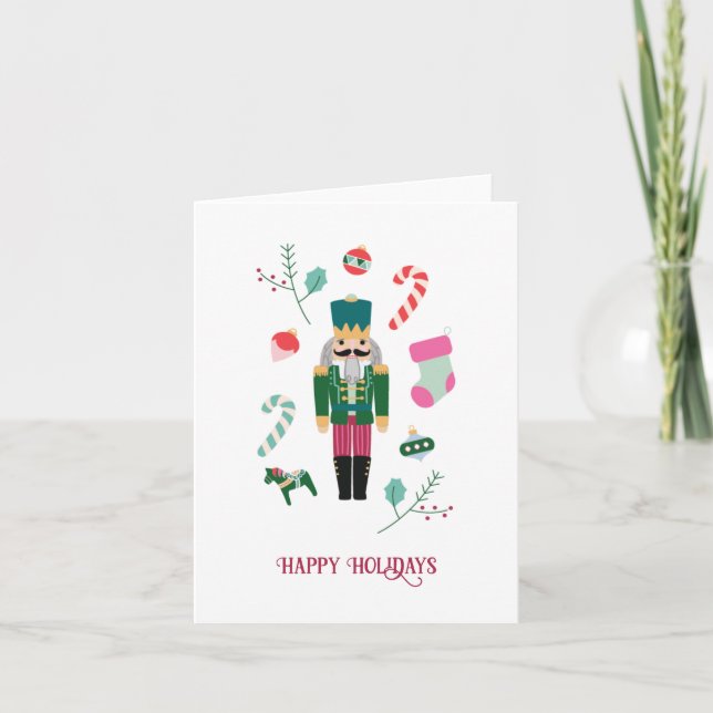 Carte Retro Noël Nutcracker Vintage (Devant)