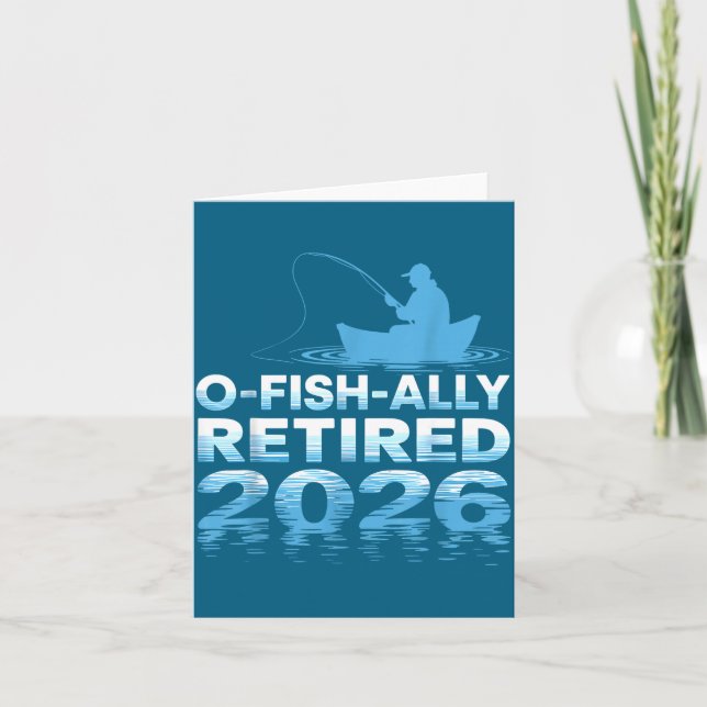 Carte Retro O-fish-ally Retired 2026 Fisherman Fishing R (Devant)