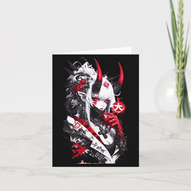 Carte Retro Okami Girl Basic Japan Style Fox Cute Cool M (Devant)