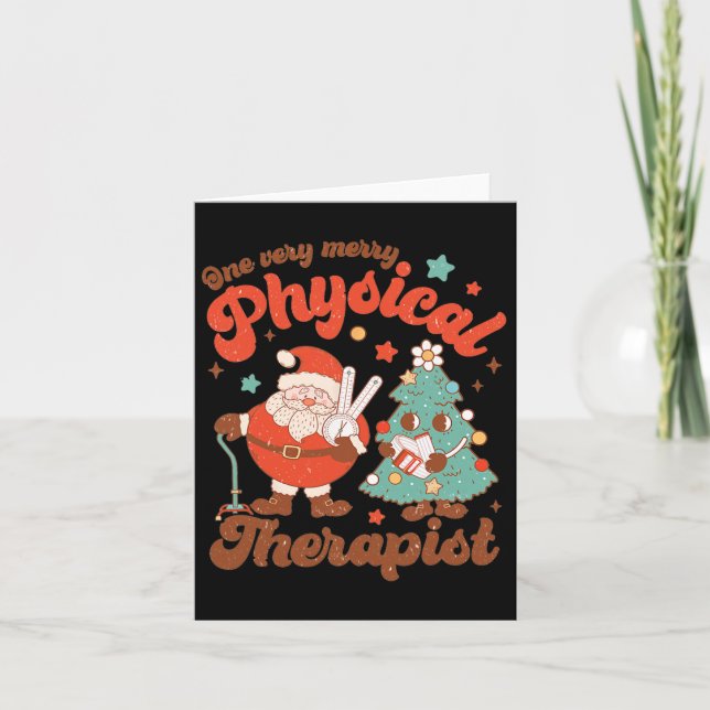 Carte Retro One Très Joyeux Thérapeute Physique Père Noë (Devant)