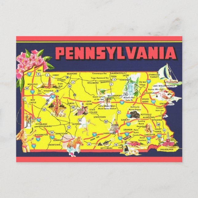 Carte Retro Pennsylvania (Devant)