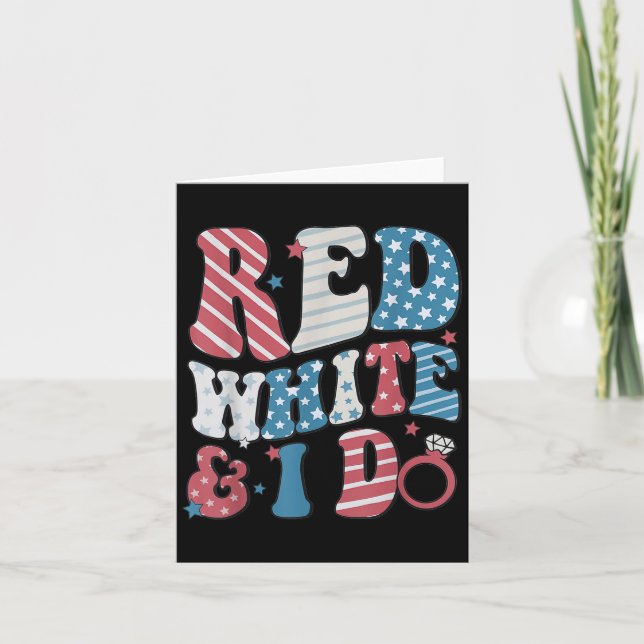 Carte Retro Red White And I Do 4th Of July Bachelorette  (Devant)