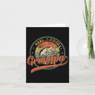 Carte Retro Reel Cool Grandpa Fête des pères de pêche