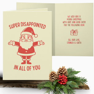 Carte Retro Sad Père Noël déçue Noël drôle
