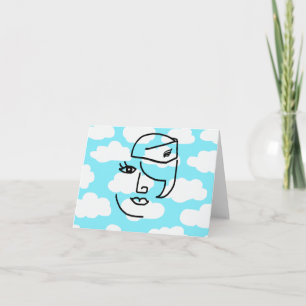 Carte Retro Stewardess Note Cards