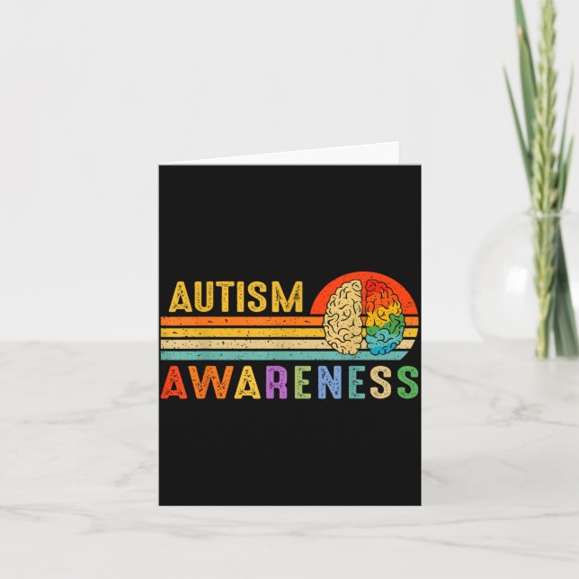 Carte Retro Sunset Autism Awareness Neurodiversity Spect (Devant)