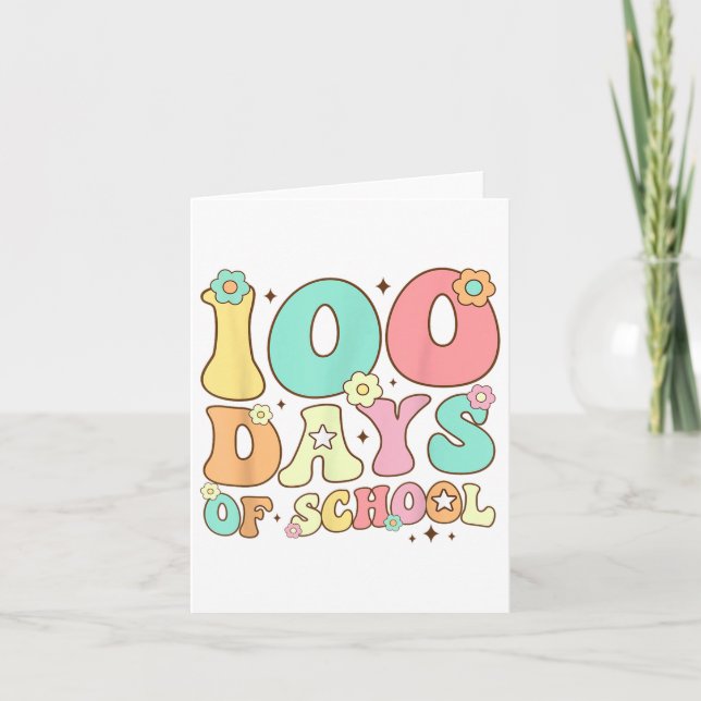 Carte Rétro Super 100 Jours Joyeux 100E Jour De L'École  (Devant)