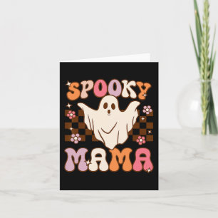 Carte Retro Super Halloween Fantôme Éffrayant Mama costu