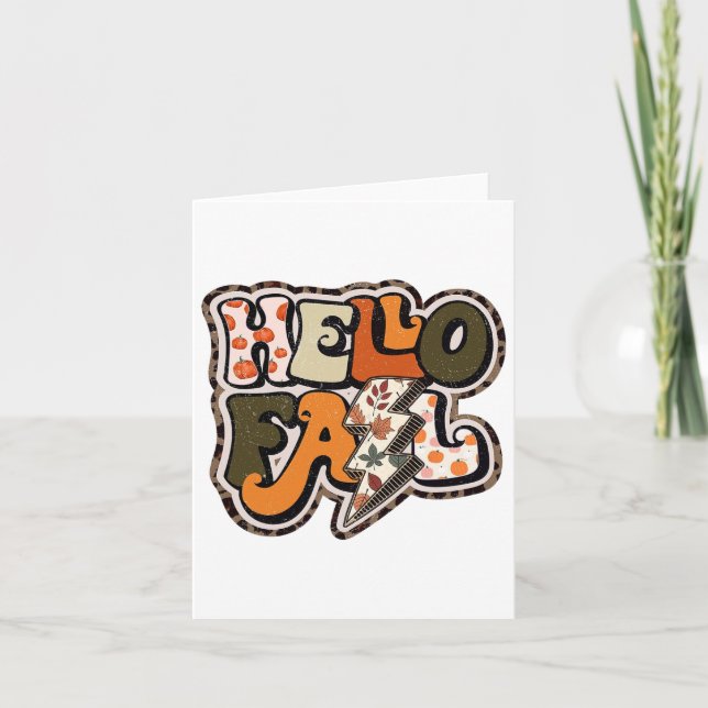Carte Retro Super Hello Automne Vibes Lightning Bol (Devant)