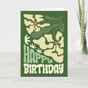 Carte Retro Super les années 70 Psychedelic Floral Anniv