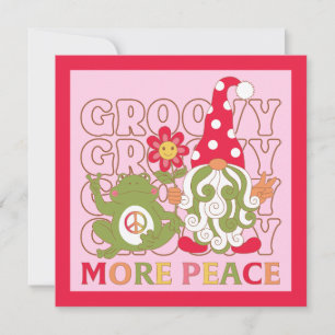 Carte Retro Super Noël Gnome Mor Peace