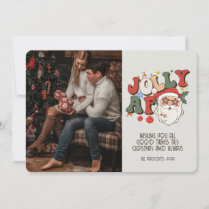 Carte Retro Super Photo Noël Père Noël Jolly AF