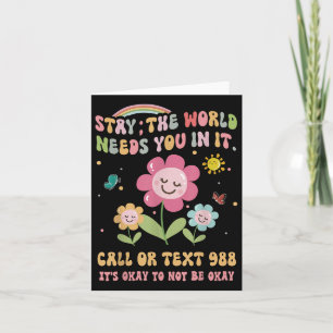 Carte Retro Super Stay World a besoin de vous 988 Suicid