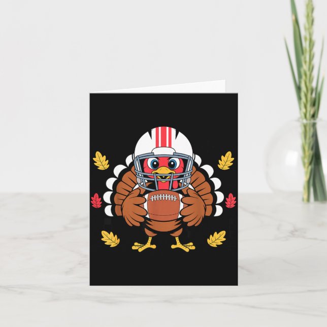 Carte Retro Thanksgiving Turkey Football Toddler Boys Ki (Devant)
