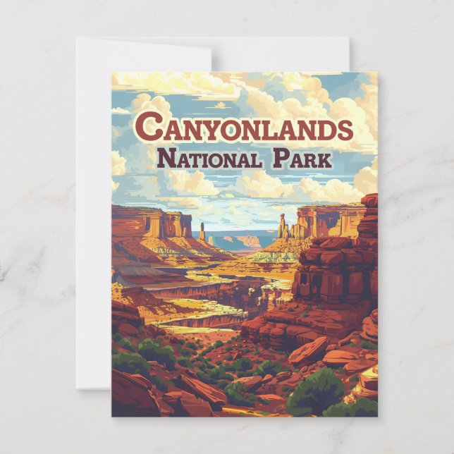 Carte Rétro Utah Moab du parc national des Canyonl (Devant)