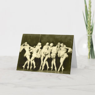Carte Retro Vintage Belle Danse Femmes Ballet Danse