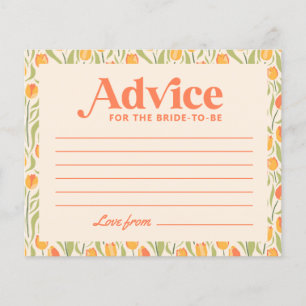 Carte Retro Vintage Floral Fête des mariées Consei