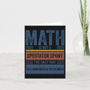 Carte Retro Vintage Math N'Est Pas Un Spectateur Sport M