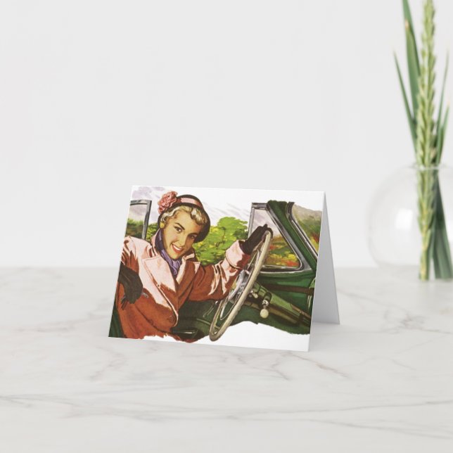 Carte Rétro voyage d'invitation de Merci de visite de (Devant)