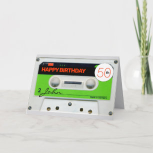 Carte Rétro W Audiotape K7 50e anniversaire recto-verso 