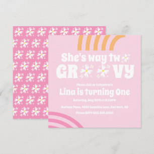 Carte Retro Way Deux Super Daisy Flower Anniversaire ros