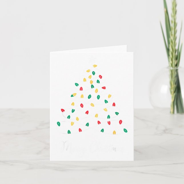 Carte Retro Xmas Merry Christmas Tree Lights  (Devant)