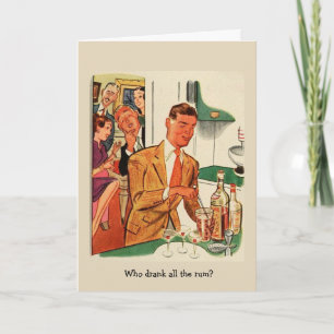 Carte Rétros amis - qui a bu de tout le rhum ? ,