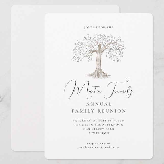 Carte Réunion classique en famille (Devant / Derrière)