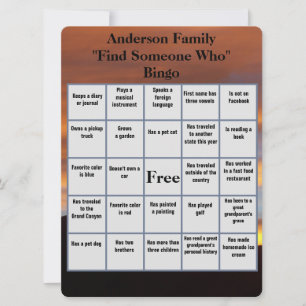 Carte Reunion Familiale Trouver Quelqu'Un Qui Bingo Suns