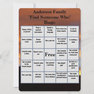 Carte Reunion Familiale Trouver Quelqu'Un Qui Bingo Suns