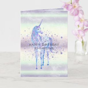 Carte Rêve de Parties scintillant de la licorne blanche 