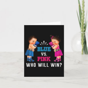 Carte Révéler le genre Bleu Vs Rose Ethnique Boxing Baby